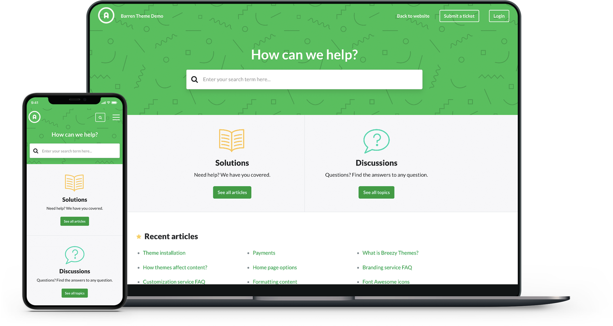 Barren Green Freshdesk theme
