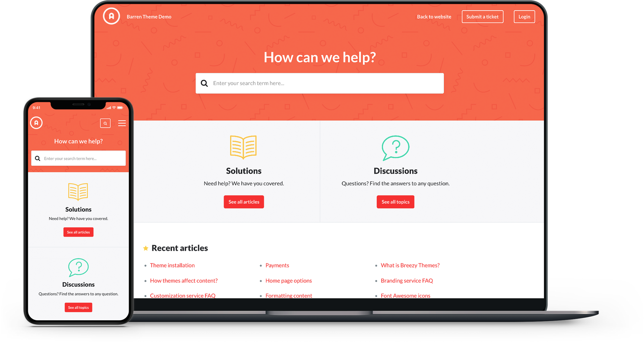Barren Red Freshdesk theme