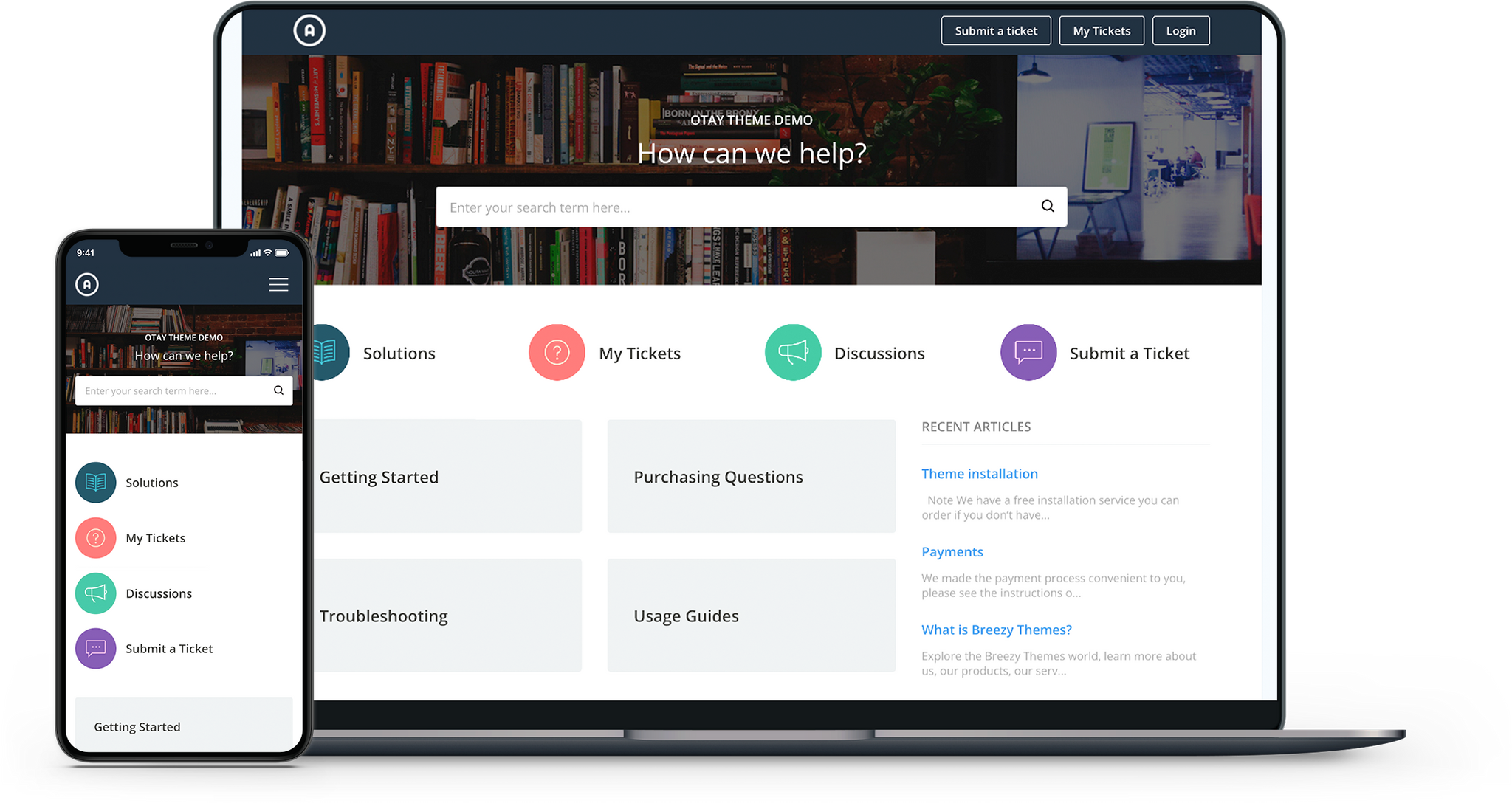 Otay Dark Blue Freshdesk theme