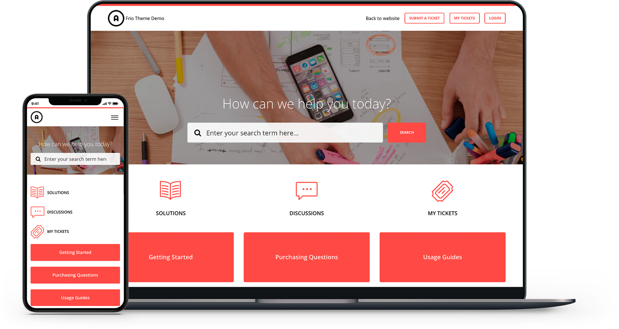 Frio Red Freshdesk and Freshservice theme